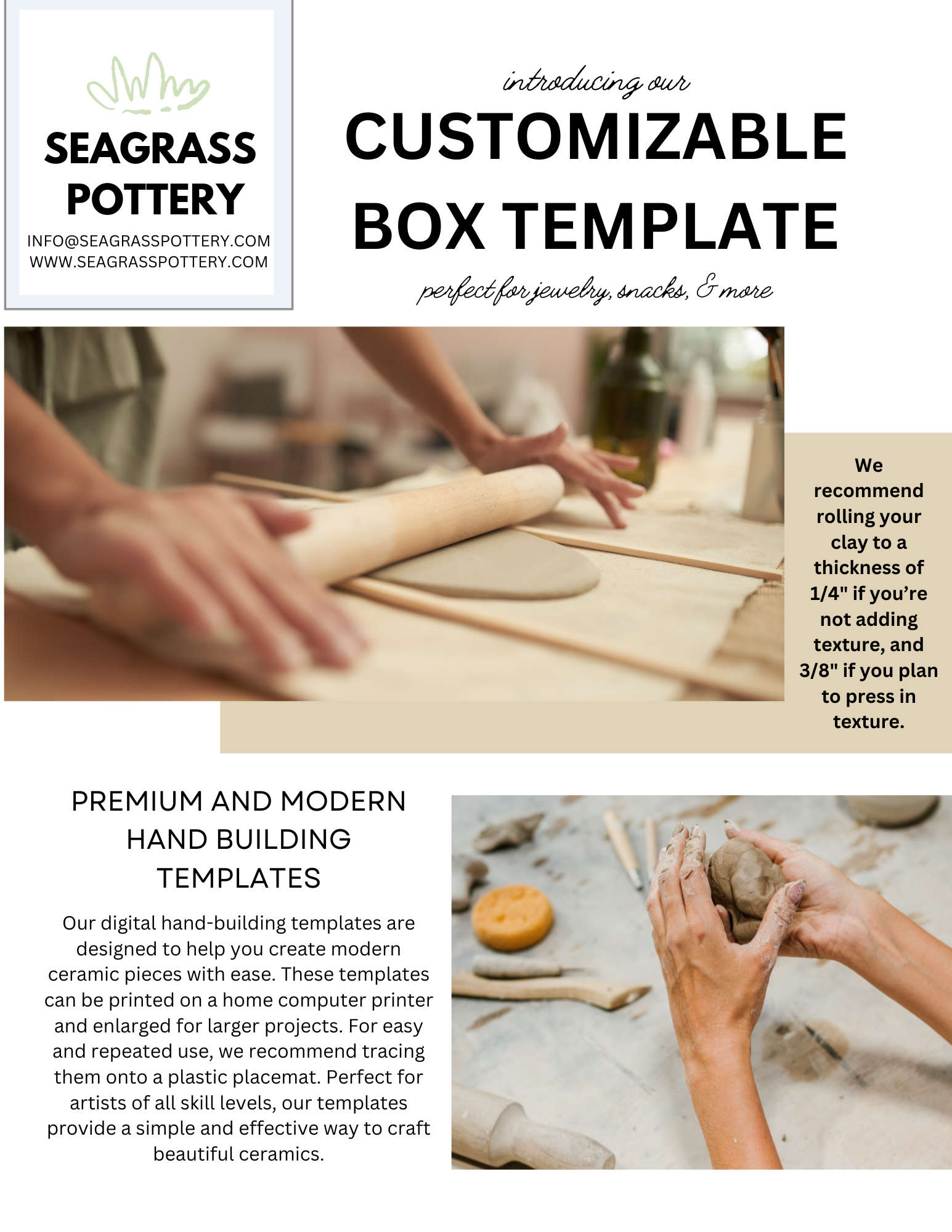 CUSTOMIZABLE BOX TEMPLATE | Seagrass Pottery